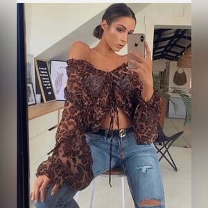 SNDYS Prairie Top In Leopard Print Size Large